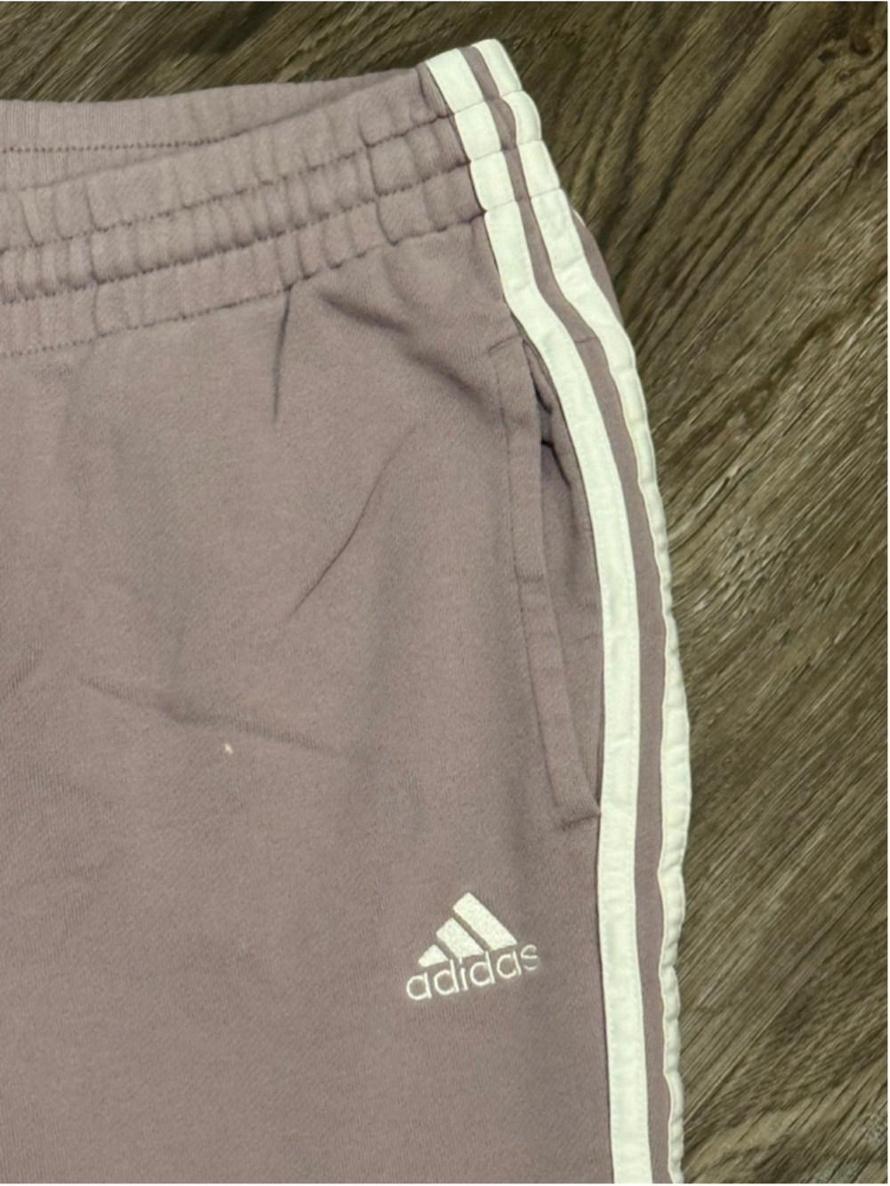 Adidas Women's 3 Stripe Embroidered Logo Lilac Purple/White Jogger Pants SZ L - Picture 3 of 9